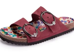Discount Andrea Conti Pantolette mit bunt bedrucktem Lederfußbett Damen Pantoletten