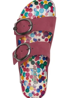 Discount Andrea Conti Pantolette mit bunt bedrucktem Lederfußbett Damen Pantoletten