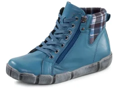 Clearance Andrea Conti Schnür-Bootie mit Schaftrand aus kariertem Textil Damen Stiefel & Stiefeletten