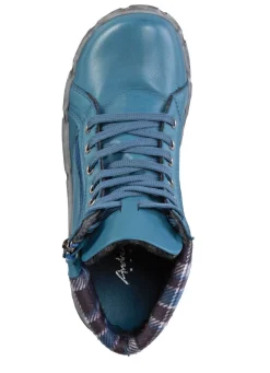 Clearance Andrea Conti Schnür-Bootie mit Schaftrand aus kariertem Textil Damen Stiefel & Stiefeletten