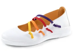 Andrea Conti Slipper mit bunten, dekorativ eingesetzten Gummizügen Damen Slipper