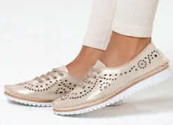 Hot Andrea Conti, sommerliche Damen-Schnürschuhe, Weite G, mit herausnehmbarem Fußbett Damen Schnürschuhe