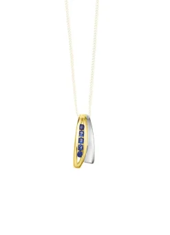 Outlet Anhänger in Bicolor mit synth. Safir Damen Anhänger