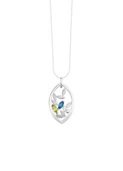 Outlet Anhänger mit Blautopas, beh., echt Peridot und synth. Zirkonia Damen Anhänger