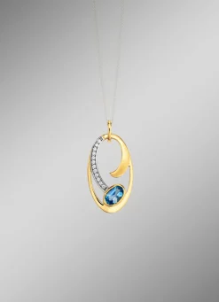 Anhänger mit Blautopas und Zirkonia Damen Anhänger