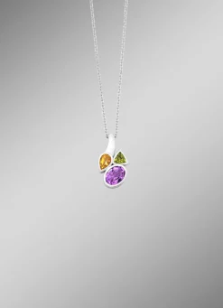 Anhänger mit echt Amethyst, echt Citrin und echt Peridot Damen Anhänger