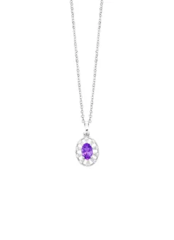 Online Anhänger mit echt Amethyst und synth. Zirkonia Damen Anhänger