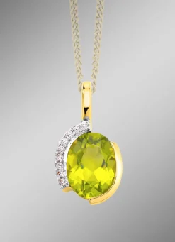 Anhänger mit echt Peridot und synth. Zirkonia Damen Anhänger