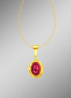 Online Anhänger mit echtem Rubin-Cabochon Damen Anhänger
