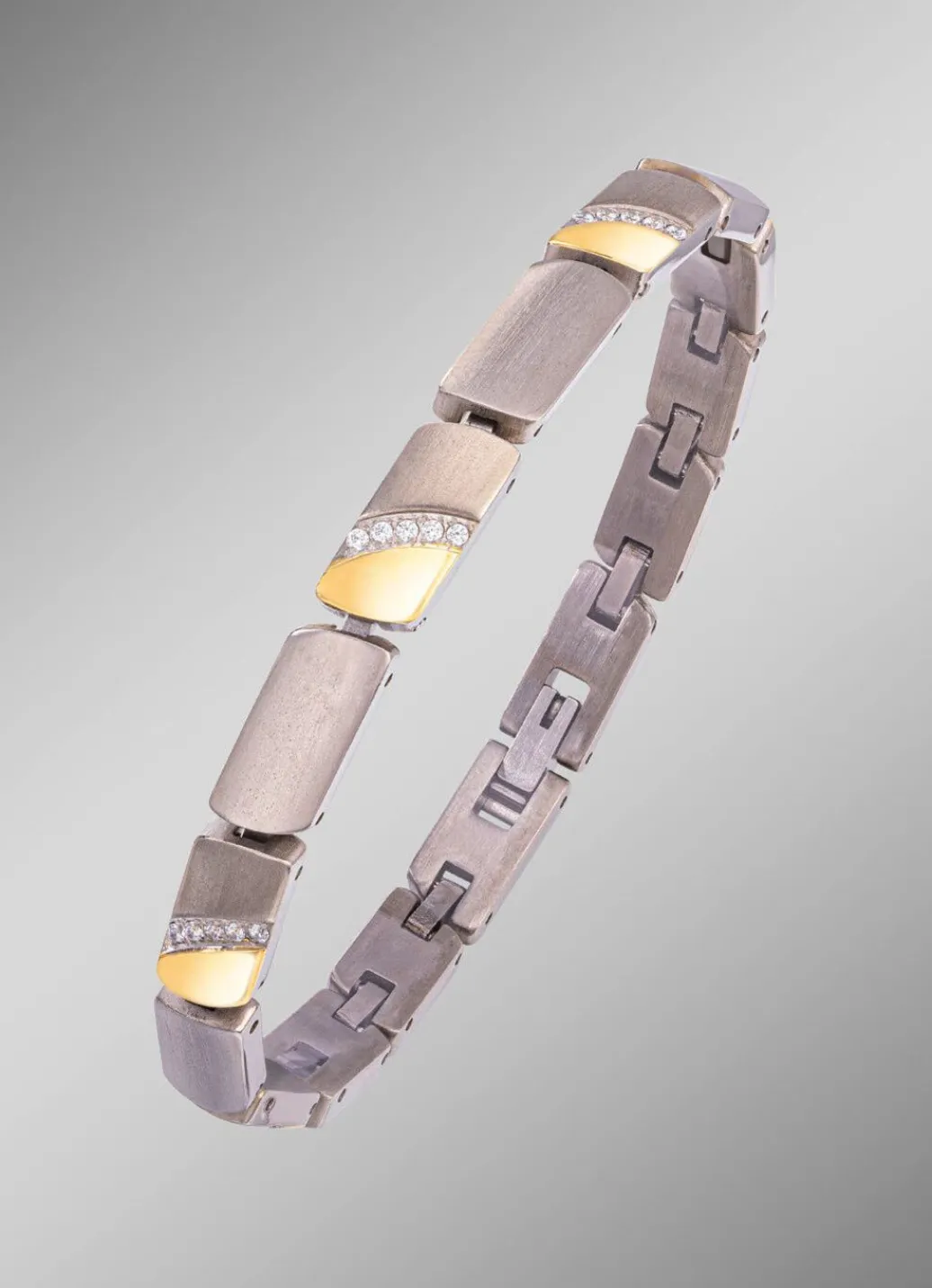 Sale Armband in Bicolor mit synth. Zirkonia Damen Armbänder