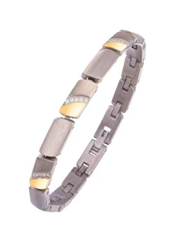 Sale Armband in Bicolor mit synth. Zirkonia Damen Armbänder