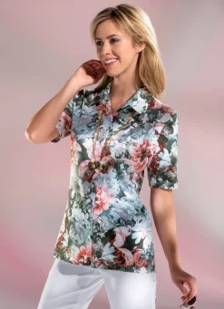 Damen Mona Blusen<Attraktive Shirtbluse mit Hemdkragen