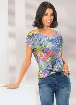Damen Mona Kurzarm<Attraktives Shirt mit überschnittener Schulterpartie