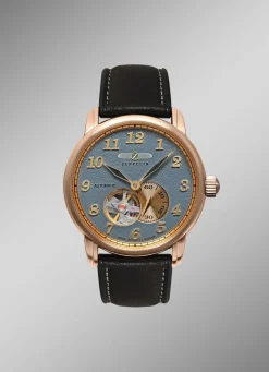 Discount Automatik-Herrenuhr mit offenem Uhrwerk von Zeppelin Herren Automatikuhren