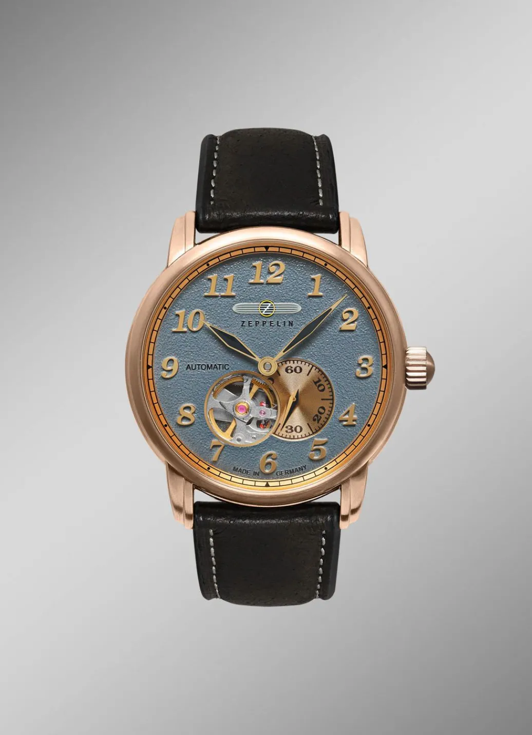 Discount Automatik-Herrenuhr mit offenem Uhrwerk von Zeppelin Herren Automatikuhren