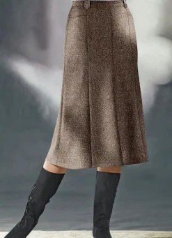 Damen Mona Röcke<Bahnenrock in Tweed mit Boucle-Effektgarn