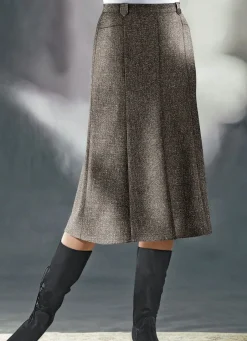 Damen Mona Röcke<Bahnenrock in Tweed mit Boucle-Effektgarn