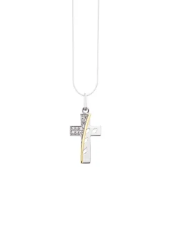Clearance Beliebter Kreuz-Anhänger mit synth. Zirkonia Damen Anhänger