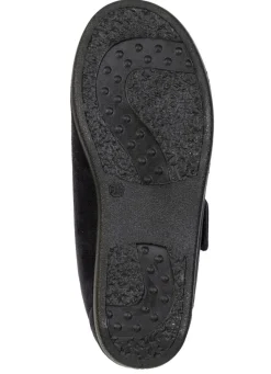 Outlet Bequeme Damen-Klettschuhe, Weite H, mit herausnehmbarem Fußbett Damen Hausschuhe