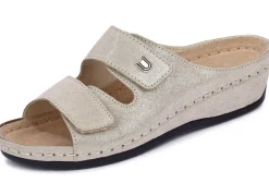 Best Bequeme Damen-Pantoletten, Weite G, mit Klettverschluss Damen Pantoletten