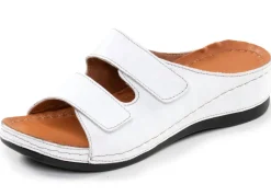 Discount Bequeme Damen-Pantoletten, Weite G, mit Klettverschluss Damen Pantoletten