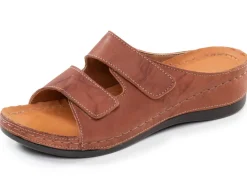 Clearance Bequeme Damen-Pantoletten, Weite G, mit Klettverschluss Damen Pantoletten