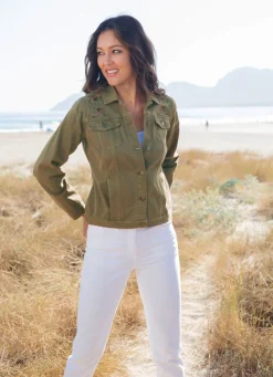 Damen Mona Übergangsjacken|Blusenjacken<Bestickte Jeansjacke