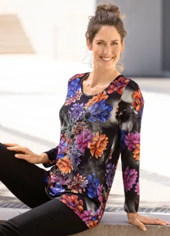 Online Bezauberndes Shirt mit Rundhalsausschnitt Damen Shirts Mit Strass|Langarm