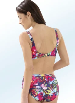 Damen Mona Bikinis<Bikini mit herausnehmbaren Softschalen, Zierschlaufe und Druckdessin allover