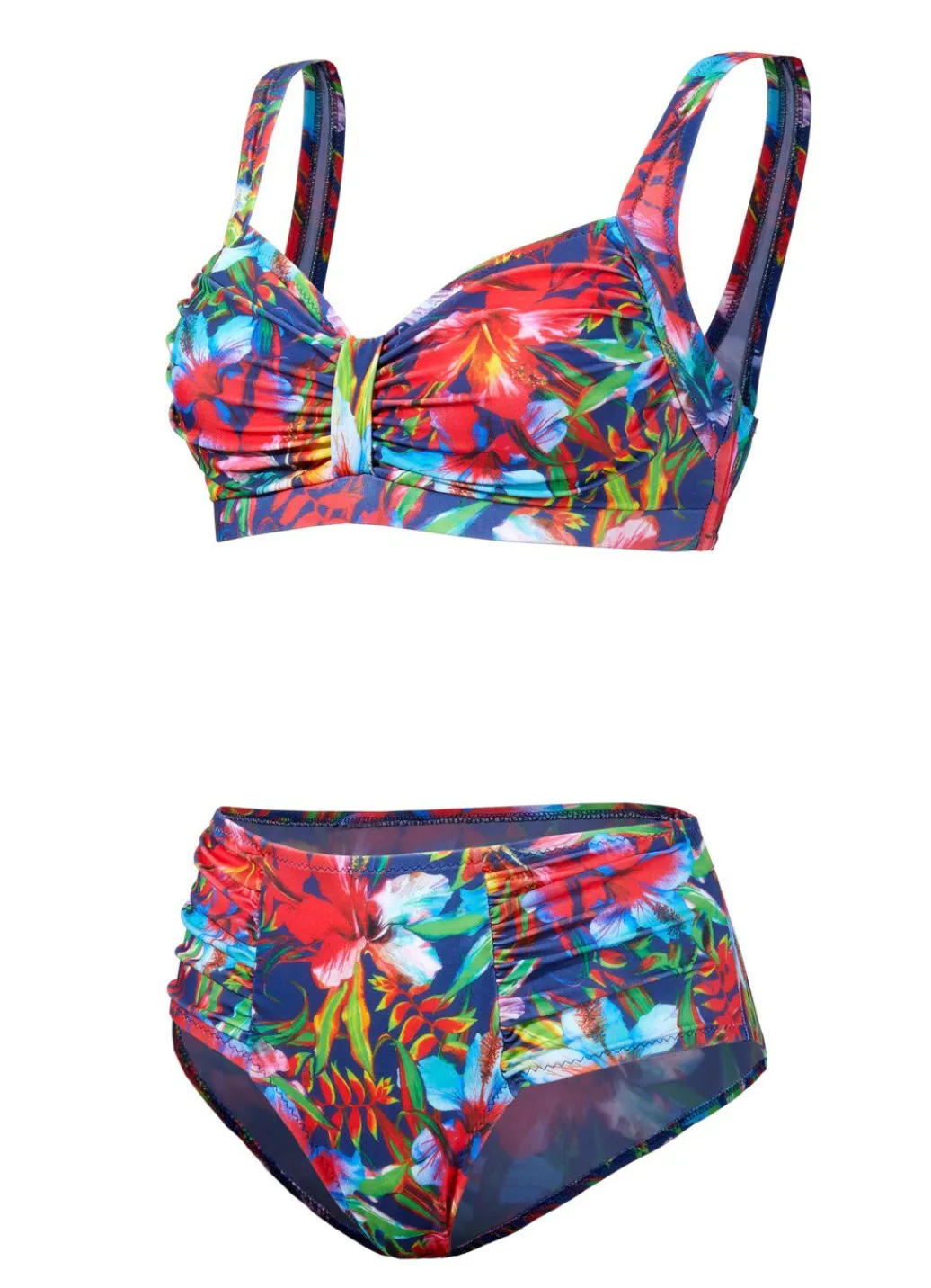 Damen Mona Bikinis<Bikini mit herausnehmbaren Softschalen, Zierschlaufe und Druckdessin allover