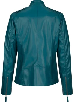 Damen Mona Lederimitatjacken<Blazer aus Lederimitat mit Biesenzier
