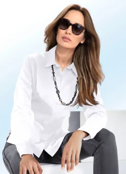 Damen Mona Basics<Bluse mit Hemdkragen