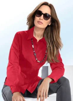 Damen Mona Basics<Bluse mit Hemdkragen