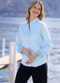 Damen Mona Basics<Bluse mit Hemdkragen
