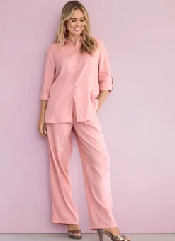 Damen Mona Basics<Bluse mit Hemdkragen