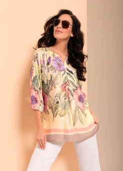 Damen Mona Tuniken<Bluse Stehkragen