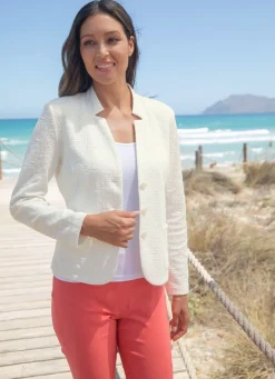 Damen Mona Blusenjacken|Basics<Blusenblazer mit Schulterpolstern