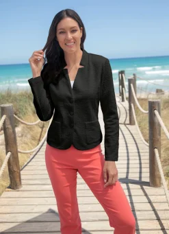 Damen Mona Blusenjacken|Basics<Blusenblazer mit Schulterpolstern