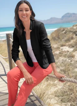 Damen Mona Blusenjacken|Basics<Blusenblazer mit Schulterpolstern