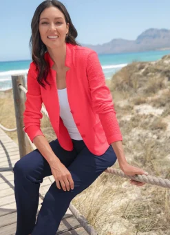 Damen Mona Blusenjacken|Basics<Blusenblazer mit Schulterpolstern