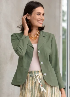 Damen Mona Blusenjacken|Basics<Blusenjacke mit Schulterpolster