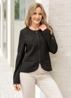 Damen Mona Blusenjacken<Blusenjacke mit dekorativer Blende