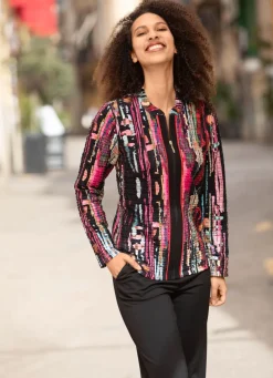 Damen Mona Blusenjacken<Blusenjacke mit Eingriffstaschen