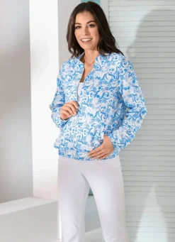 Damen Mona Blusenjacken<Blusenjacke mit gesmokten Abschlüssen