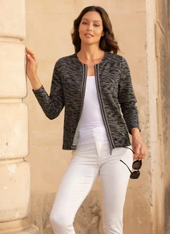 Damen Mona Blusenjacken<Blusenjacke mit Glanz-Besatz