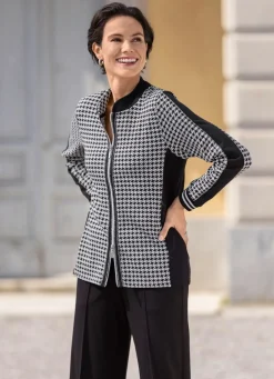 Damen Mona Blusenjacken<Blusenjacke mit Hahnentritt-Dessin
