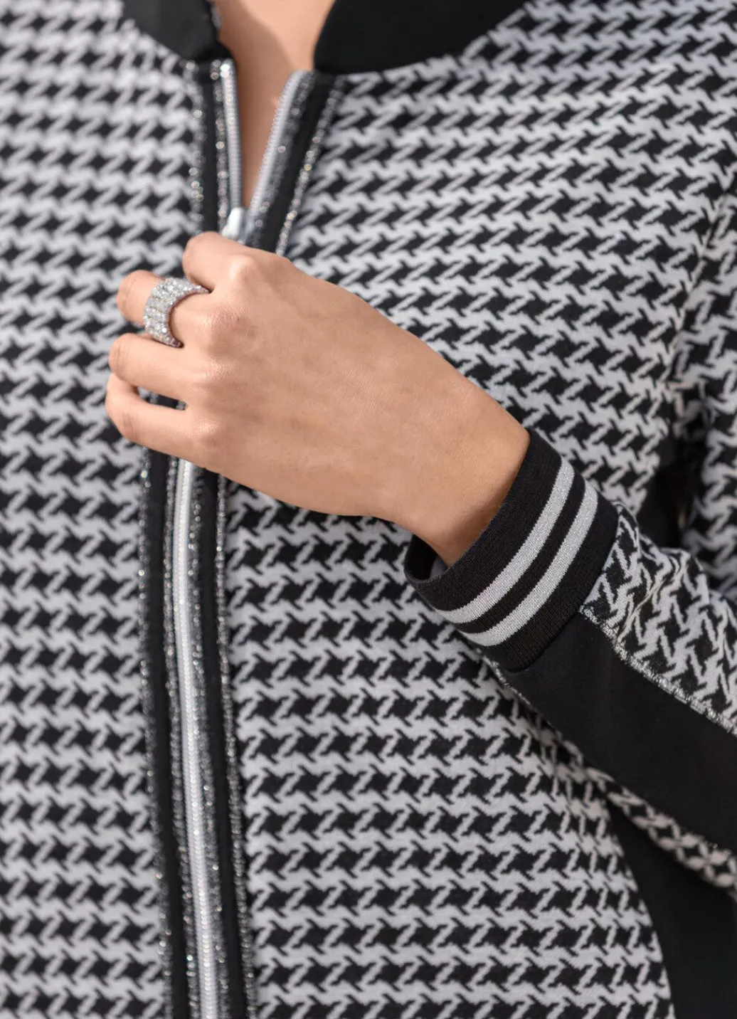 Damen Mona Blusenjacken<Blusenjacke mit Hahnentritt-Dessin