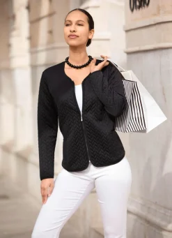 Damen Mona Blusenjacken|Basics<Blusenjacke mit Reißverschlussleiste