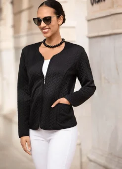 Damen Mona Blusenjacken|Basics<Blusenjacke mit Reißverschlussleiste