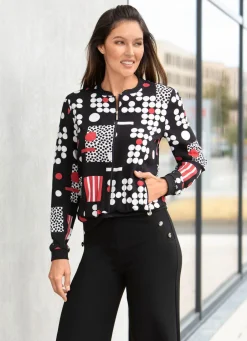 Damen Mona Blusenjacken<Blusenjacke mit Rippenstrick